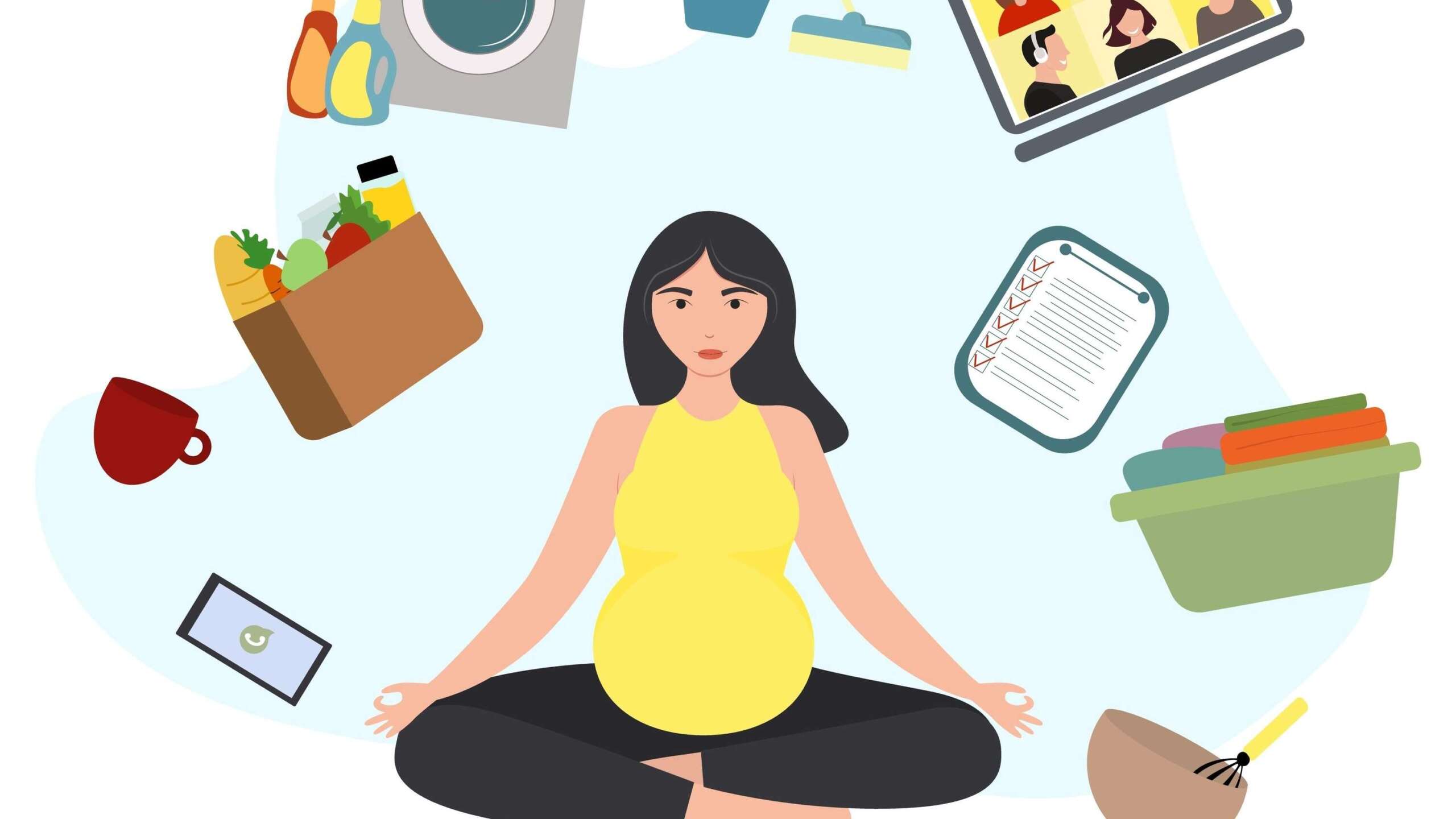 Concept of managing time as a pregnant women